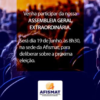 Assembleia Geral para discutir eleio est marcada para dia 19 de junho